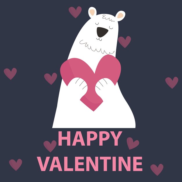 Vektor flache illustration von cute animals valentine geeignet für kinderdesign