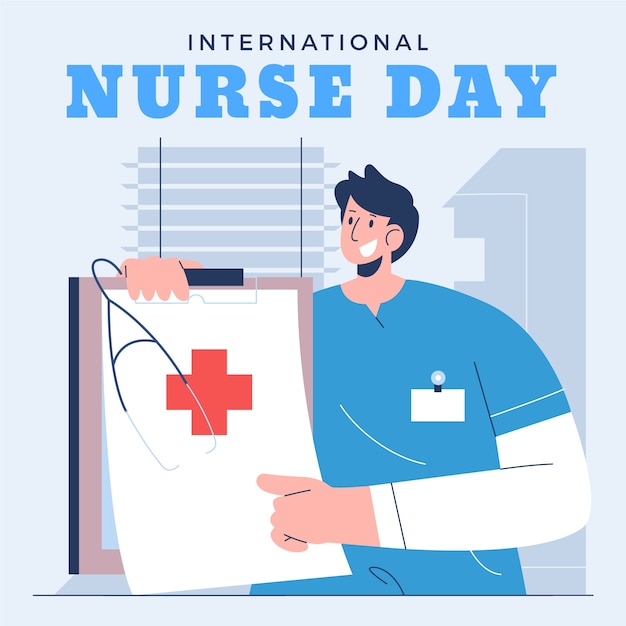 Vektor flache illustration zum internationalen tag der krankenschwestern