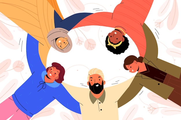 Flache Illustration zum internationalen Tag der menschlichen Solidarität