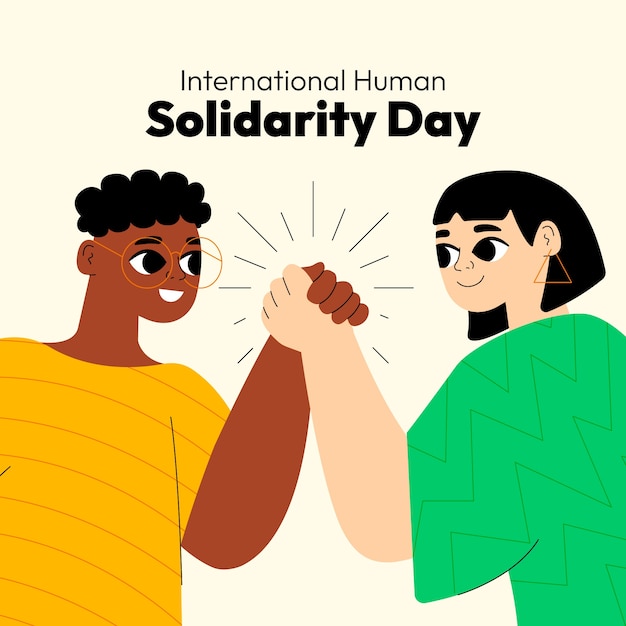 Flache Illustration zum internationalen Tag der menschlichen Solidarität