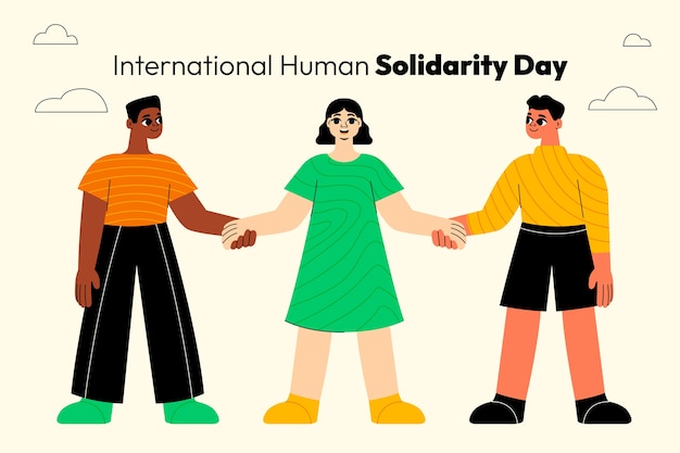 Flache Illustration zum internationalen Tag der menschlichen Solidarität