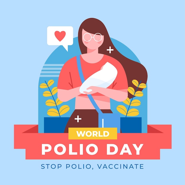 Vektor flache illustration zum welt-polio-tag