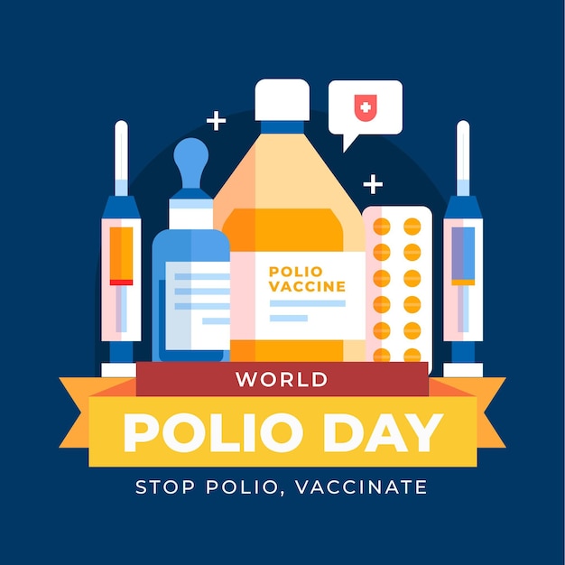 Vektor flache illustration zum welt-polio-tag