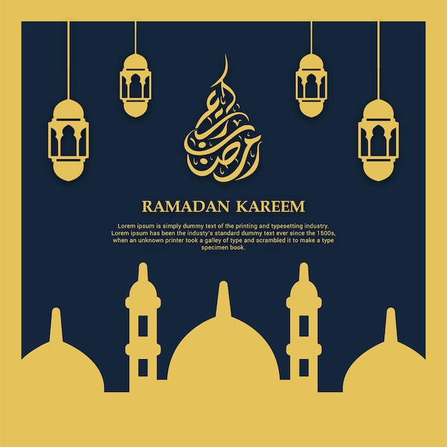 Flache illustrationsvorlage für ramadan kareem