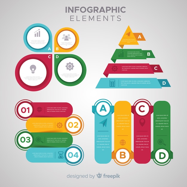 Flache infographik elementsammlung