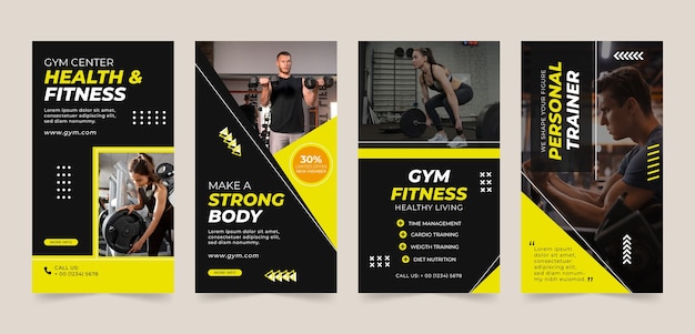 Flache Instagram-Geschichten im Fitnessstudio