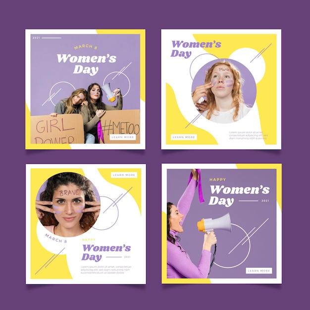 Flache internationale Frauentag Instagram Beiträge