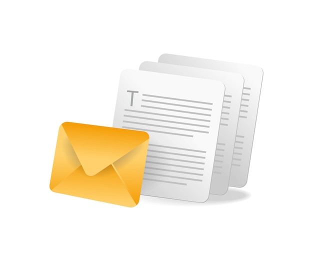 Flache isometrische 3D-Darstellung des E-Mail-Datenkonzepts
