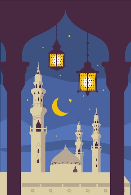 Flache isra miraj abbildung