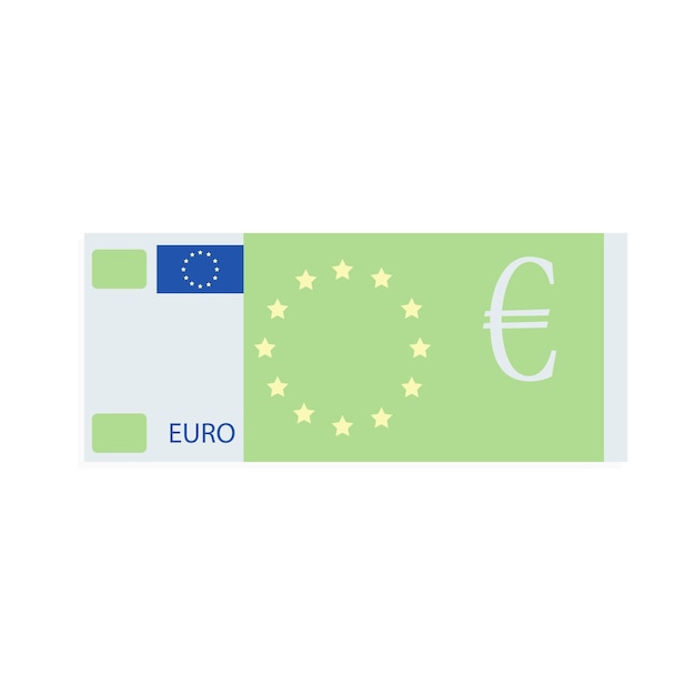 Flache karikatur des eurobanknotendesigns