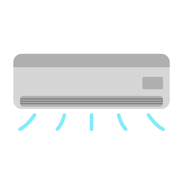 Flache Klimaanlage-Illustration auf weißem Hintergrund, Kühlschrank-Clip-Art