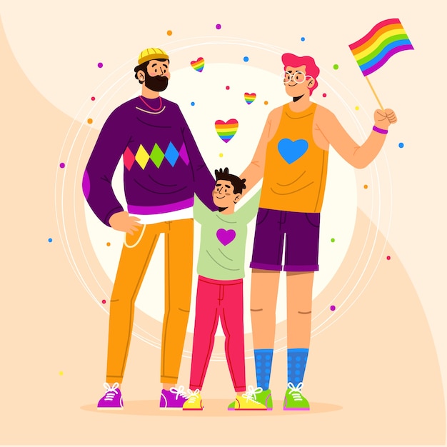 Vektor flache lgbt-stolzmonatsillustration