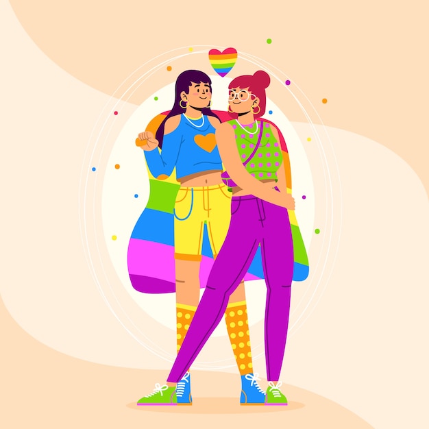 Vektor flache lgbt-stolzmonatsillustration