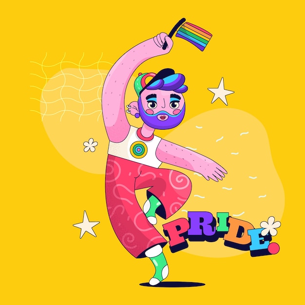 Flache lgbt-stolzmonatsillustration