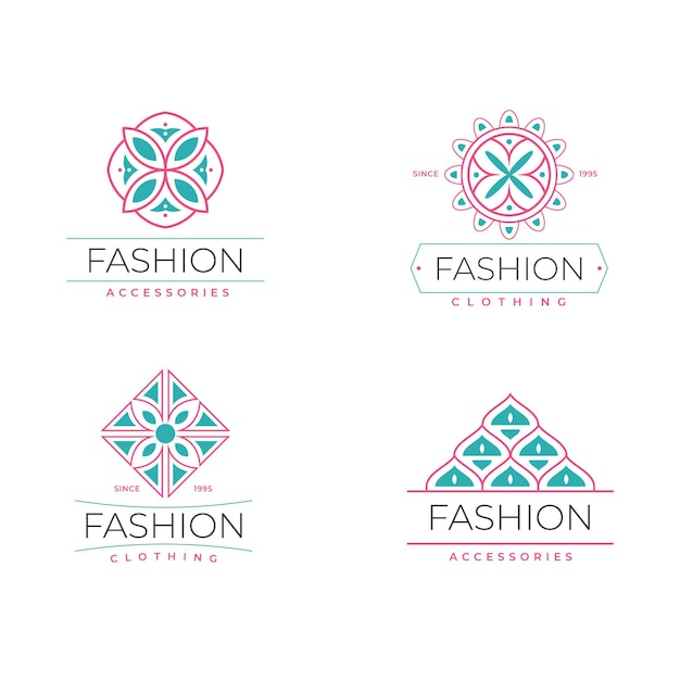 Vektor flache modeaccessoires-logo-kollektion