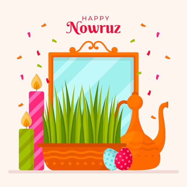 Vektor flache nowruz-abbildung