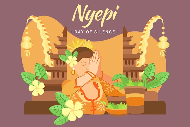 Flache Nyepi-Illustration