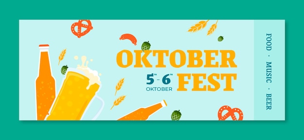Vektor flache oktoberfest-social-media-cover-vorlage
