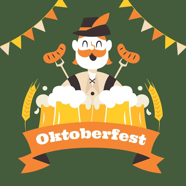 Flache oktoberfestillustration