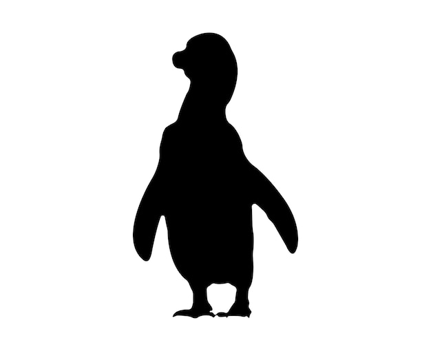 Flache pinguinschattenbild des vektors lokalisiert auf weißem hintergrund