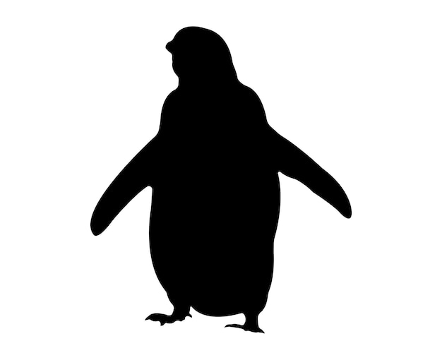 Flache pinguinschattenbild des vektors lokalisiert auf weißem hintergrund