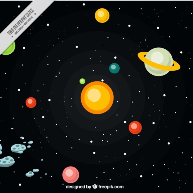 Flache planeten hintergrund