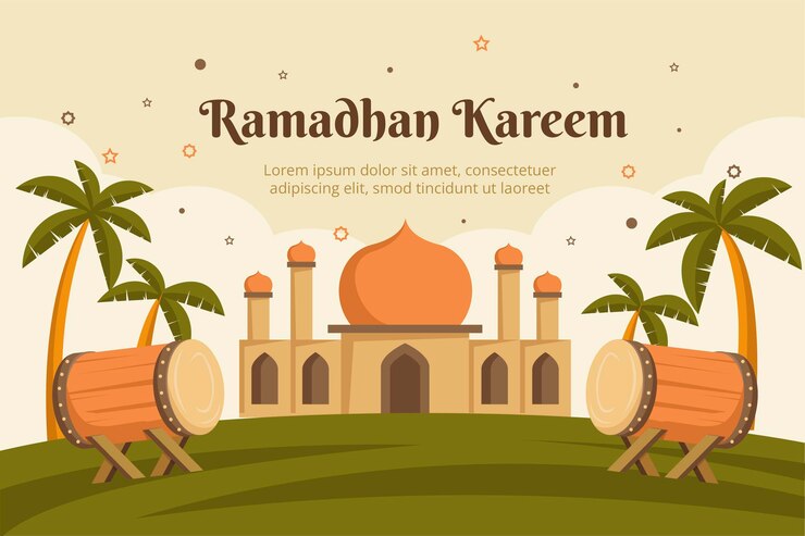 Flache Ramadhan-Hintergrundvorlage 2