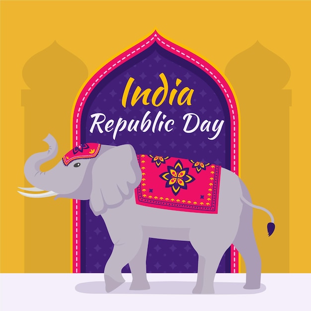 Flache republik tag elefant illustration