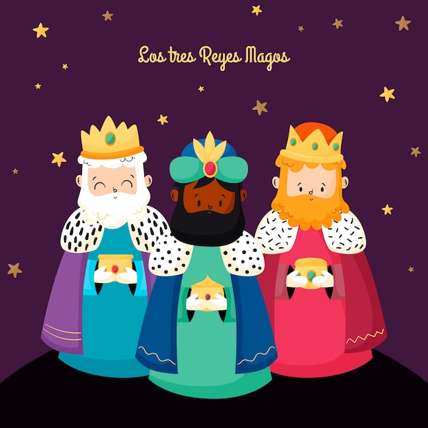 Flache Reyes-Magos-Illustration