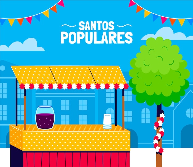 Flache santos populares illustration