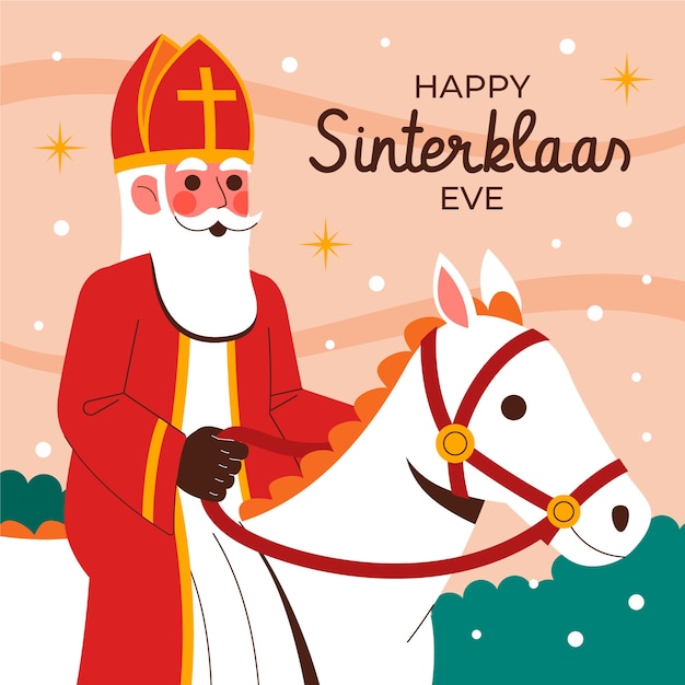 Vektor flache sinterklaas-illustration