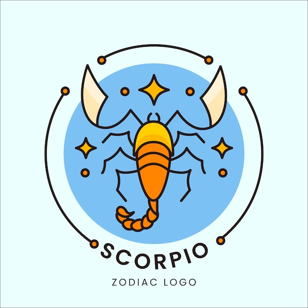 Vektor flache skorpion-logo-vorlage