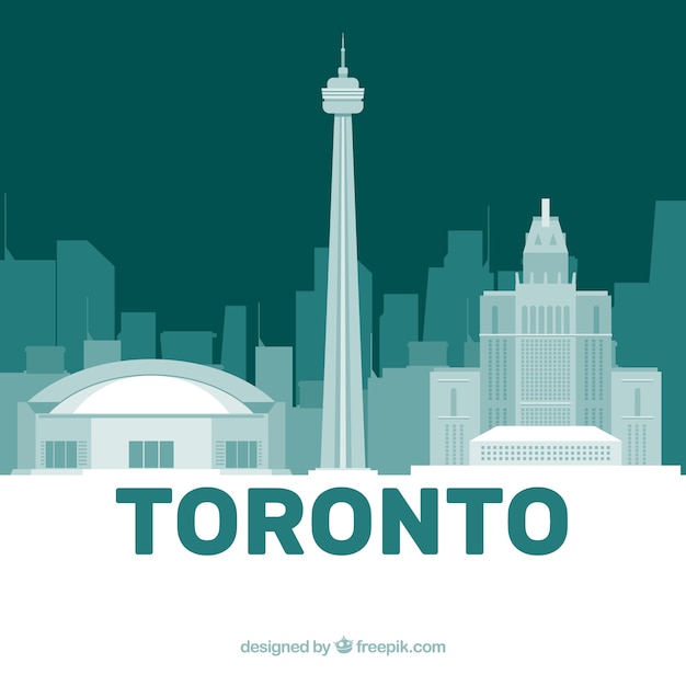 Flache skyline von toronto