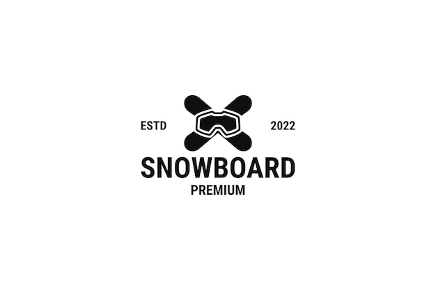 Flache snowboard-logo-design-vektor-vorlagen-illustration