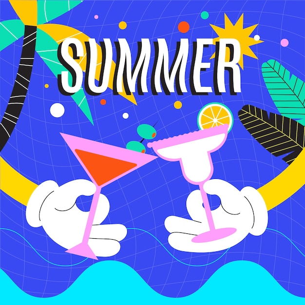 Vektor flache sommerillustration