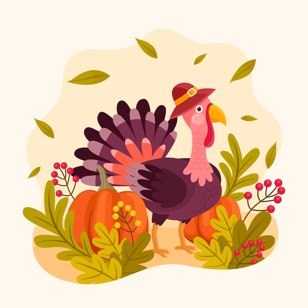 Vektor flache thanksgiving-feier-illustration