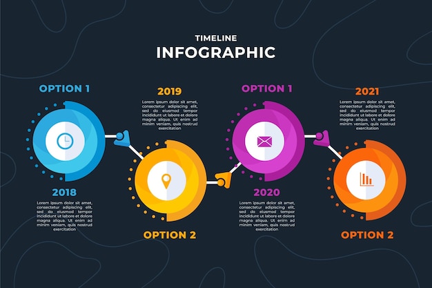 Flache timeline-infografik-vorlage