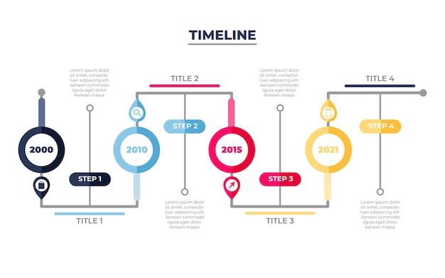 Flache timeline-infografik