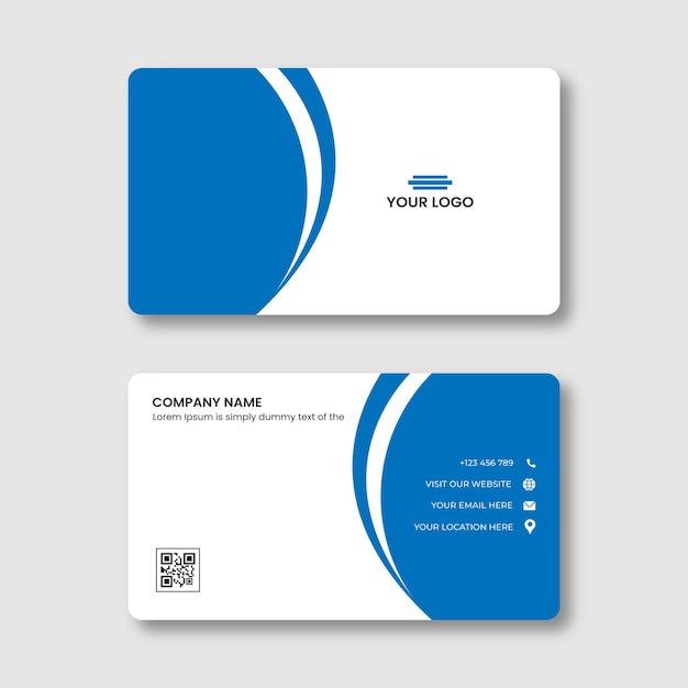 Flache und minimale visitenkarte creative und eligen visitenkartenvorlage. minimale visitenkarte