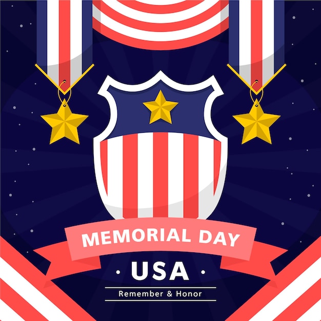 Flache USA-Gedenktagillustration