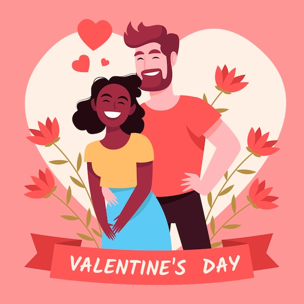 Flache valentinstagfeierillustration