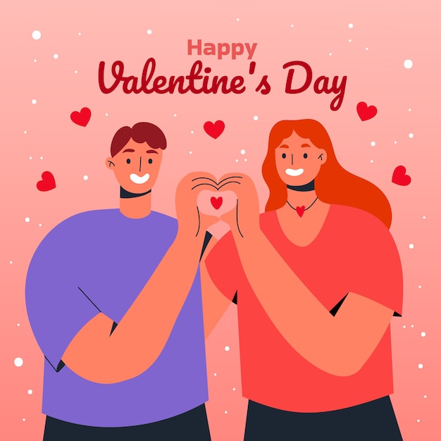 Flache valentinstagfeierillustration