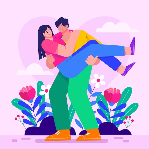 Flache valentinstagfeierillustration