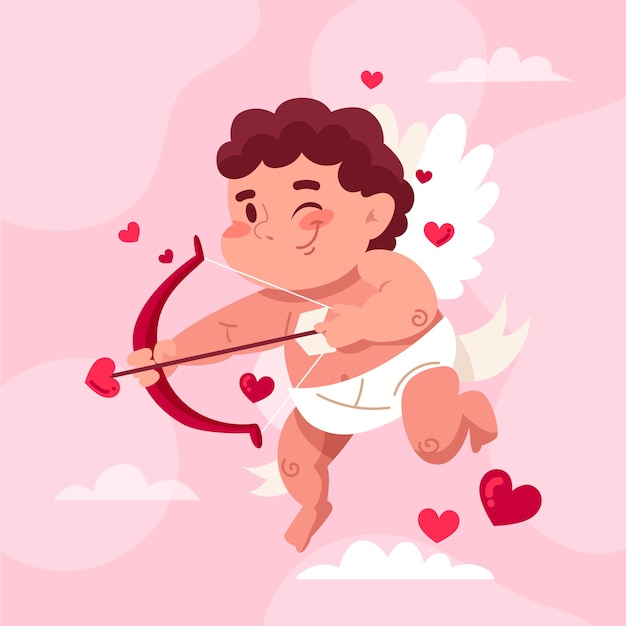 Flache valentinstagillustration