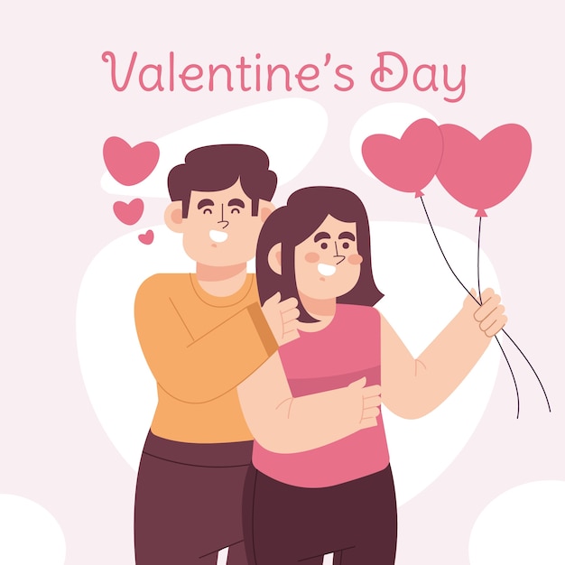 Flache valentinstagillustration