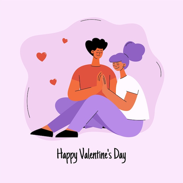 Vektor flache valentinstagillustration