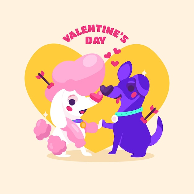 Flache valentinstagillustration