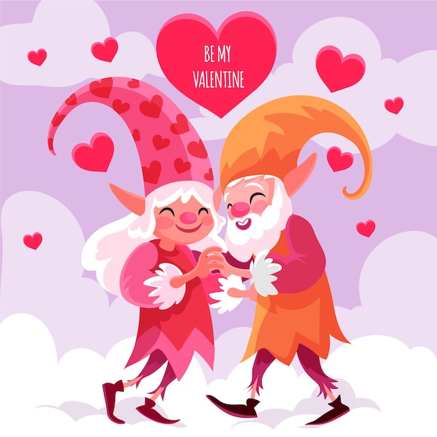 Flache valentinstagillustration