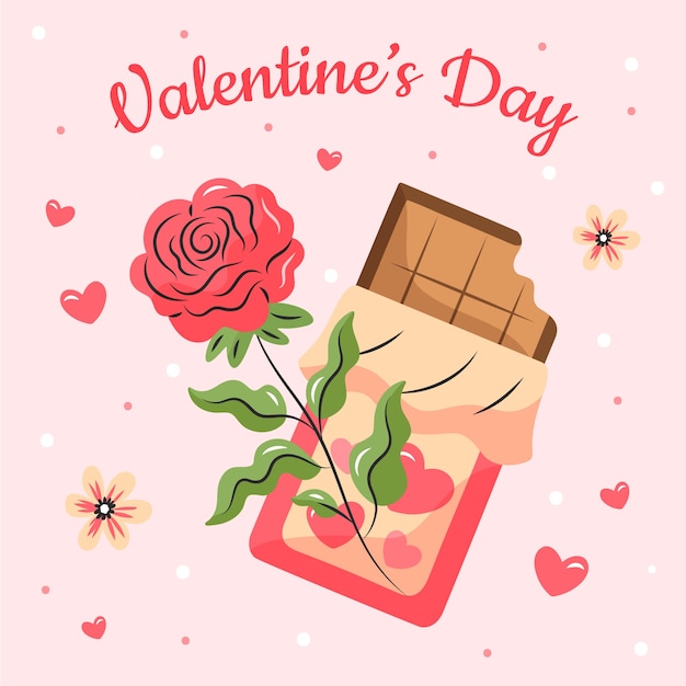 Flache valentinstagillustration