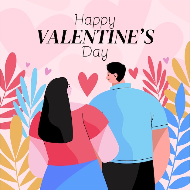 Flache valentinstagillustration